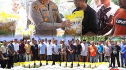 Kapolres Pidie PEDULI Salurkan Bantuan Beras SPHP untuk Mantan Kombatan Korban Konflik Kecamatan Mutiara
